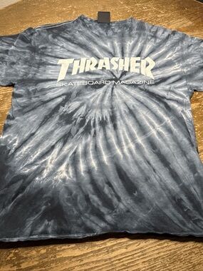 Thrasher Gray Tie-Dye Skateboard Magazine Tee